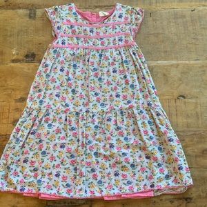 Mini Boden 9-10Y pink and gray floral dress